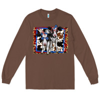 Chestnut 4th of July Cows Holstein Cows Long Sleeve Tee - Jasminsmagicworld