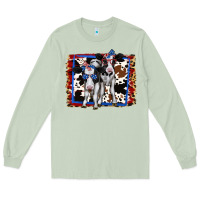 Matcha 4th of July Cows Holstein Cows Long Sleeve Tee - Jasminsmagicworld
