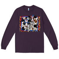 Plum 4th of July Cows Holstein Cows Long Sleeve Tee - Jasminsmagicworld