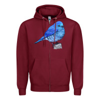 Burgundy Mountain Bluebird Zipper Hoodie - LillyAllenDesigns