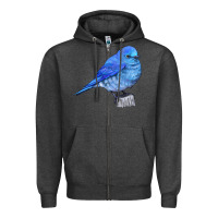 Charcoal Heather Mountain Bluebird Zipper Hoodie - LillyAllenDesigns