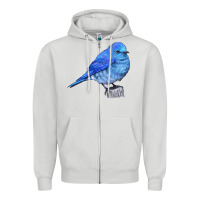 Dove Grey Mountain Bluebird Zipper Hoodie - LillyAllenDesigns