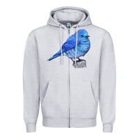 Heather Grey Mountain Bluebird Zipper Hoodie - LillyAllenDesigns
