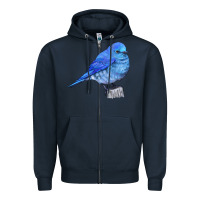 Navy Mountain Bluebird Zipper Hoodie - LillyAllenDesigns
