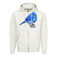 Oatmeal Heather Mountain Bluebird Zipper Hoodie - LillyAllenDesigns