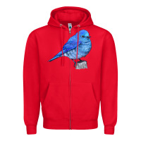 Red Mountain Bluebird Zipper Hoodie - LillyAllenDesigns