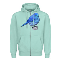 Seafoam Mountain Bluebird Zipper Hoodie - LillyAllenDesigns