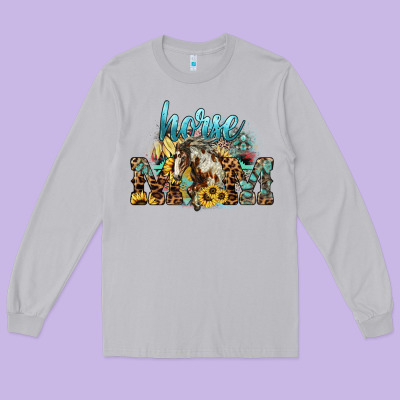 Horse Mom Mother's Day Long Sleeve Tee Designed By Howdyjamesfarm