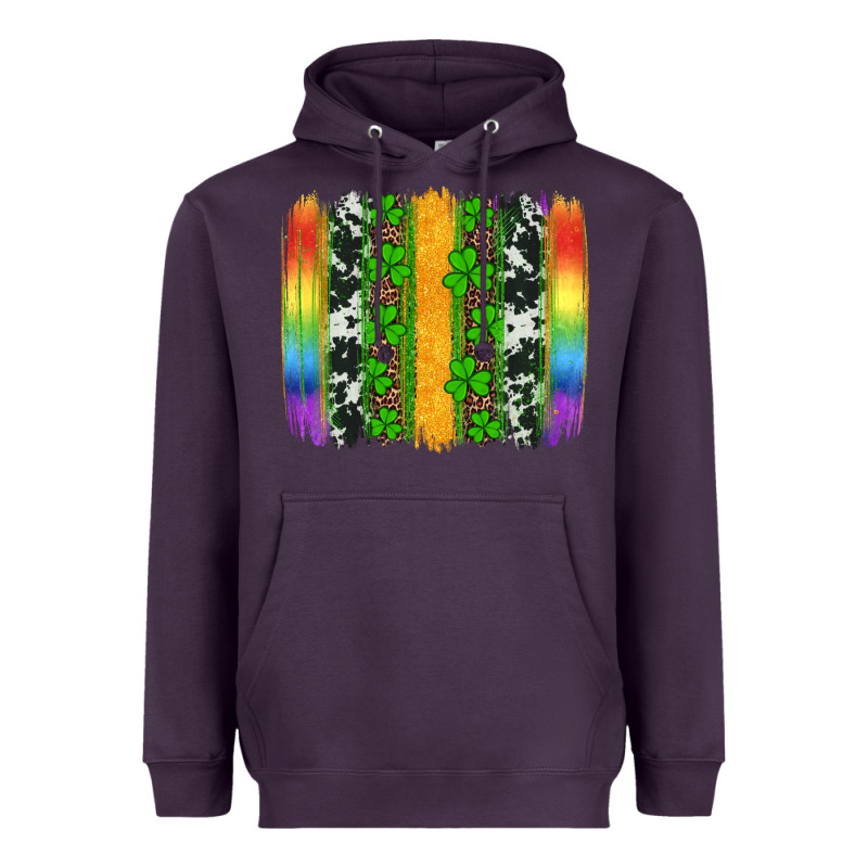 St Patricks Day Rainbow Brushstroke Heavyweight Hoodie by Artiststas | Teevron