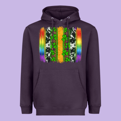 St Patricks Day Rainbow Brushstroke Heavyweight Hoodie Designed By Artiststas