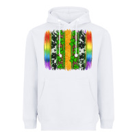 White st patricks day rainbow brushstroke Heavyweight Hoodie - Artiststas