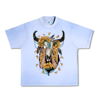Grape Ice sunflower boho bull skull with hands Urban Heavy Tee - RanaPortraitStore