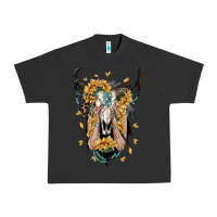 Pigment Black sunflower boho bull skull with hands Urban Heavy Tee - RanaPortraitStore