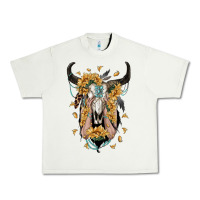 Pistachio sunflower boho bull skull with hands Urban Heavy Tee - RanaPortraitStore