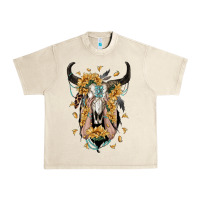 Sandshell sunflower boho bull skull with hands Urban Heavy Tee - RanaPortraitStore