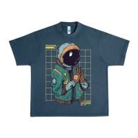 Midnight Navy astronaut space travel retro aesthetic streetwear t shirt Urban Heavy Tee - minhPixels