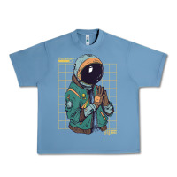 Pebble Blue astronaut space travel retro aesthetic streetwear t shirt Urban Heavy Tee - minhPixels
