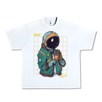 White astronaut space travel retro aesthetic streetwear t shirt Urban Heavy Tee - minhPixels