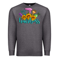 Charcoal Heather hairboss western sunflowers hairdresser Premium Sweatshirt - Artiststas