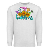 Oatmeal Heather hairboss western sunflowers hairdresser Premium Sweatshirt - Artiststas