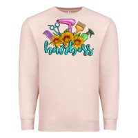 Pale Pink hairboss western sunflowers hairdresser Premium Sweatshirt - Artiststas