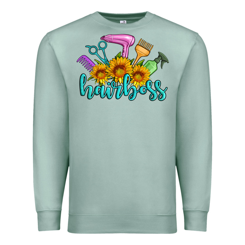 Hairboss Western Sunflowers Hairdresser Premium Sweatshirt by Artiststas | Teevron