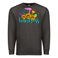 Smoke hairboss western sunflowers hairdresser Premium Sweatshirt - Artiststas