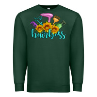 Sports Green hairboss western sunflowers hairdresser Premium Sweatshirt - Artiststas