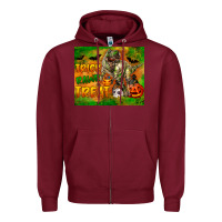 Burgundy Trick Rawr Treat Zipper Hoodie - LillyAllenDesigns