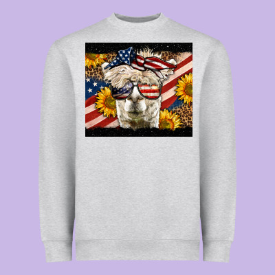 Western 4th Of July Lama Heavyweight Sweatshirt Designed By Lillyallendesigns