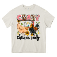 Cream crazy chicken lady Heavy Core Tee - Artiststas