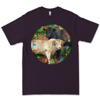 Plum Christmas Charolais Bull And Black Angus Bull Premium Tee - RanaPortraitStore