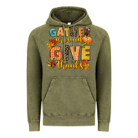 Vintage Olive gather around and give thanks Vintage Hoodie - CowGirlArtShop