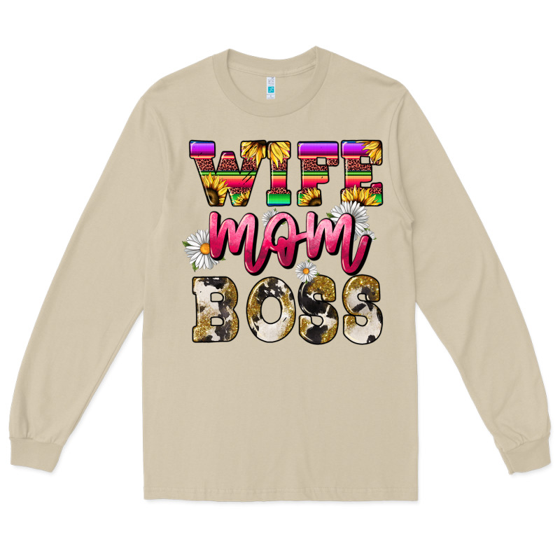 Wife Mom Boss Daisy Mother's Day Long Sleeve Tee by HowdyJamesFarm | Teevron