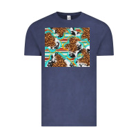 Vintage Denim serape cowhide and leopard with glitter Vintage Tee - TumblerDesignByShophia