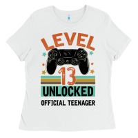 White Level 13 Unlocked Official Teenager 13th Birthday Ladies Tee - Bettercallsaul