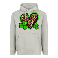 Moon Dust st patricks day leopard heart with shamrocks Heavyweight Hoodie - Artiststas