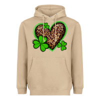 Mushroom st patricks day leopard heart with shamrocks Heavyweight Hoodie - Artiststas