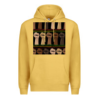 Antique Gold melanin rised fist seamless pattern Premium Hoodie - BundleAndBundleShop