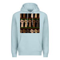 Blue Mist melanin rised fist seamless pattern Premium Hoodie - BundleAndBundleShop