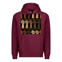 Burgundy melanin rised fist seamless pattern Premium Hoodie - BundleAndBundleShop