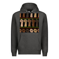 Charcoal Heather melanin rised fist seamless pattern Premium Hoodie - BundleAndBundleShop