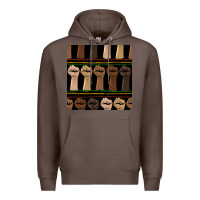 Coffee melanin rised fist seamless pattern Premium Hoodie - BundleAndBundleShop