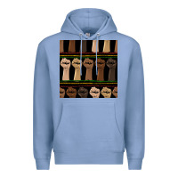 Colony Blue melanin rised fist seamless pattern Premium Hoodie - BundleAndBundleShop