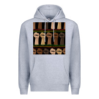Heather Grey melanin rised fist seamless pattern Premium Hoodie - BundleAndBundleShop