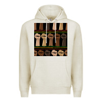 Oatmeal Heather melanin rised fist seamless pattern Premium Hoodie - BundleAndBundleShop
