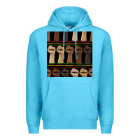 Ocean Blue melanin rised fist seamless pattern Premium Hoodie - BundleAndBundleShop