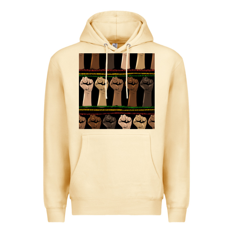 Melanin Rised Fist Seamless Pattern Premium Hoodie by BundleAndBundleShop | Teevron