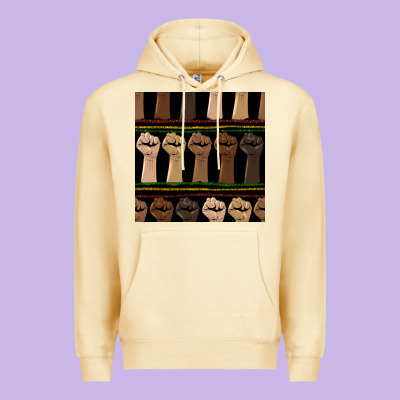 Melanin Rised Fist Seamless Pattern Premium Hoodie Designed By Bundleandbundleshop