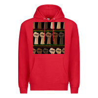 Red melanin rised fist seamless pattern Premium Hoodie - BundleAndBundleShop